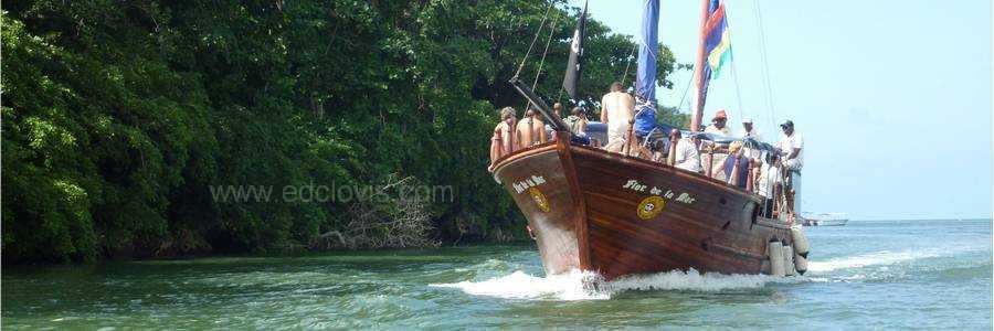 ile aux cerfs en bateau pirate